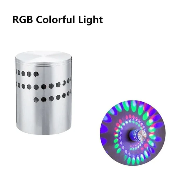 RGB Spiral Hole LED Wall Light Effect Wall Lamp With Remote Controller