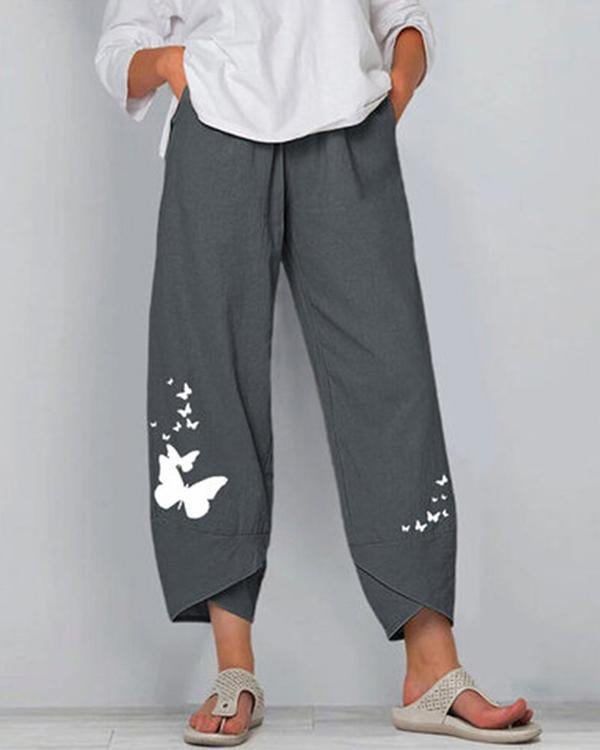 Plus Size Abstract Print Women's Casual Pants - Chicaggo