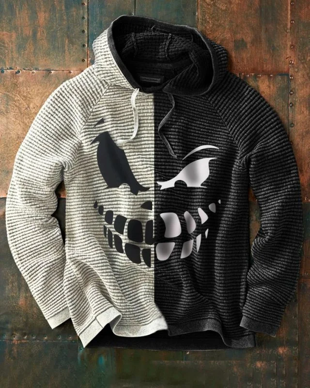 Casual contrast gradient sports hoodie