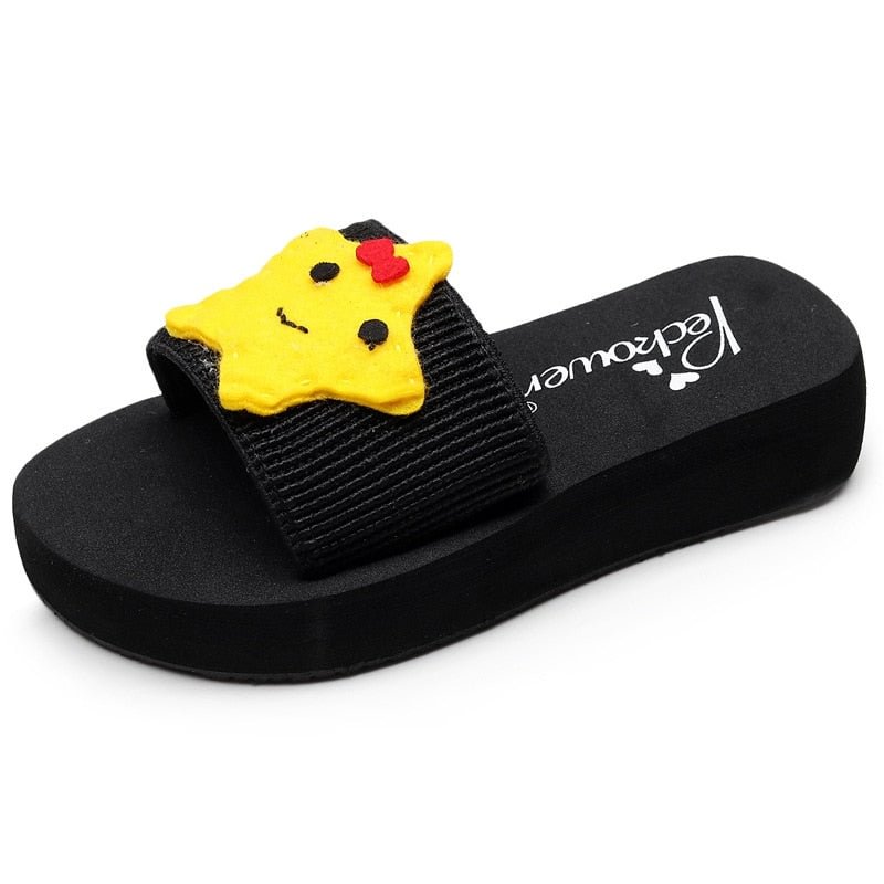 Summer Women Fruit Cartoon Picture Wedge Sandal Platform Flip Flops Soft Casual Shoes Outdoor Beach Slipper Ladies Sandals hy460