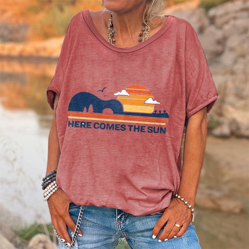 Here Comes The Sun Printed Women's T-shirt