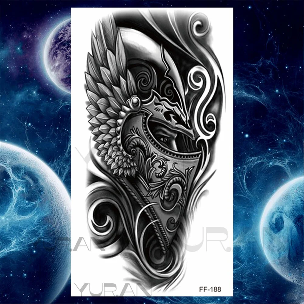 Sdrawing Tiger Temporary Tattoos For Women Men Realistic Wolf Scary Thorns Maori Compass Fake Tattoo Stickers Arm Body Tatoos DIY