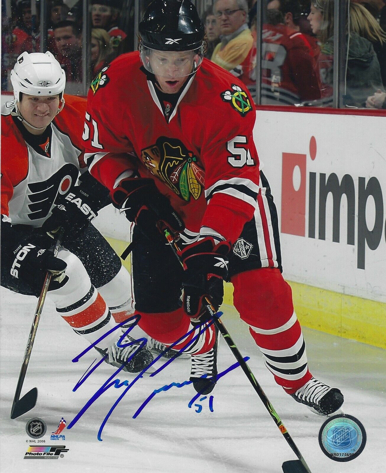 Autographed 8x10 BRIAN CAMPBELL Chicago Blackhawks Photo Poster painting - w/COA