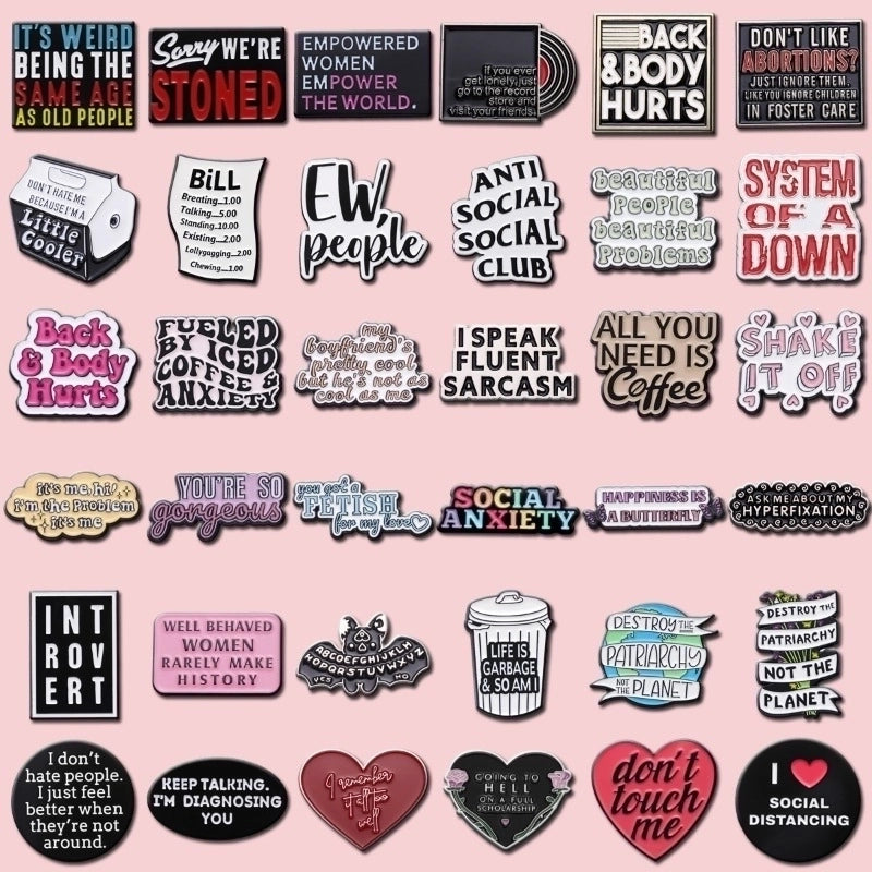 Minimalist Classic Style Pin Letter Color Block Alloy Stoving Varnish Unisex Brooches