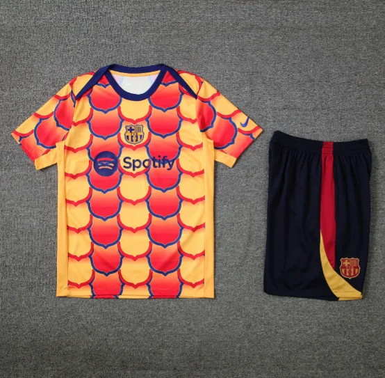 24/25 Barcelona Training Kit Short Sleeve Football Shirt Thai Quality