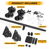 [US Local Warehouse] 20FT Sliding Library Ladder Hardware Kit Floor Roller with Brake Telescopic Top Hook Sliding Track Kit with Complete Hardware Set (No Ladder) Indoor Moving Track for Home Office Loft (Adjustable)