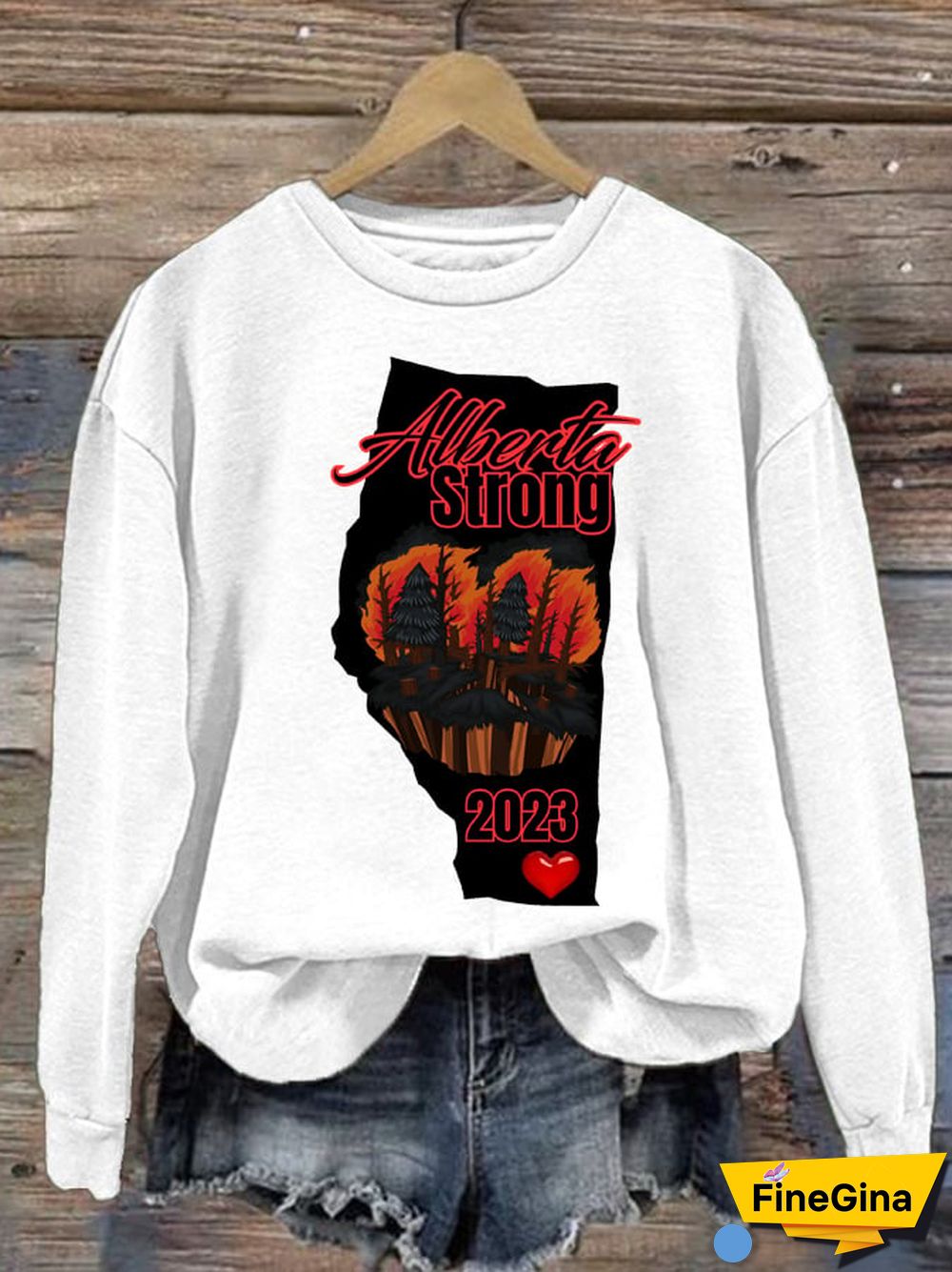 Women's Alberta Strong wildfire Print Sweatshirt