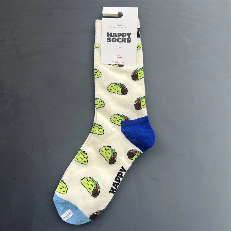 Women’s Vacation Minimalist Polka Dots Cotton Crew Socks A Pair