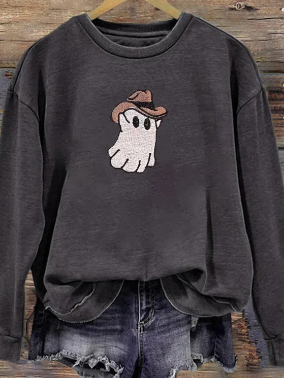 Embroidered Western Ghost Sweatshirt