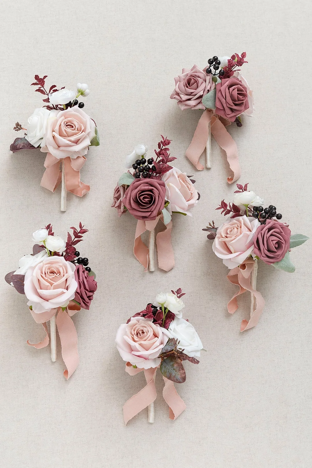 Mini Bouquet Centerpiece Set in Dusty Rose & Mauve