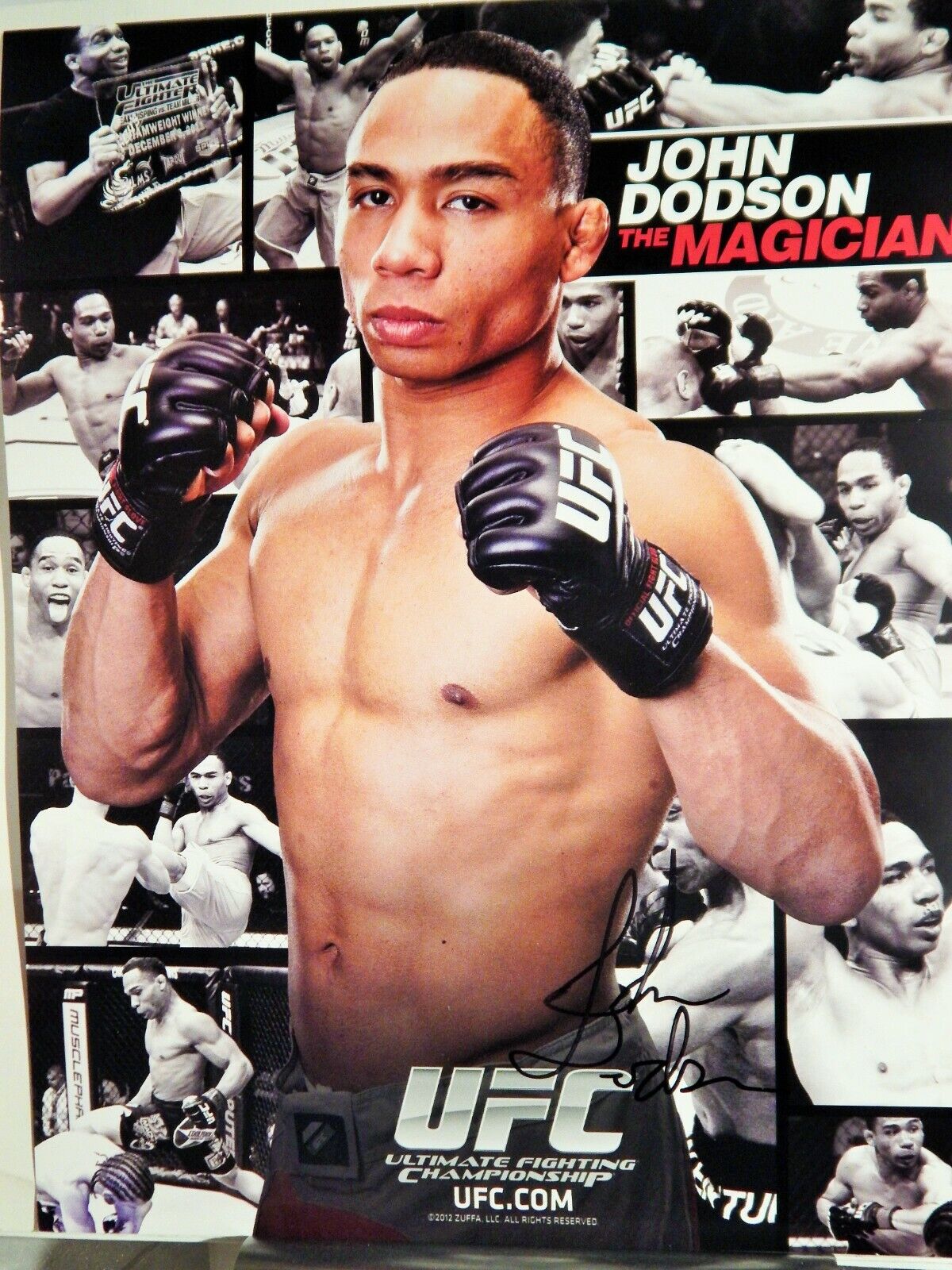 UFC JOHN DODSON PERSONAL AUTOGRAPH DELUXE 8 1/2 X 11 OFFICIAL Photo Poster painting COLLECTIBLE