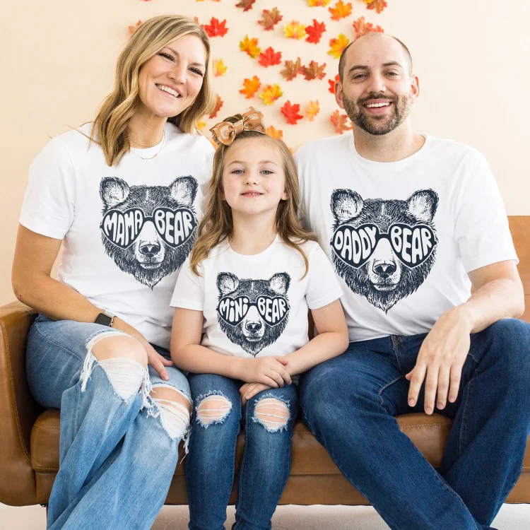 BlanketCute-Personalized family Cotton Letter Casual T-shirt | 57