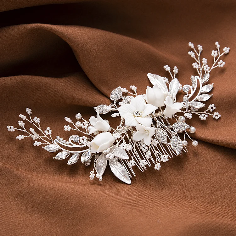 Wedding wedding accessories bridal headdress ceramic flower hair comb