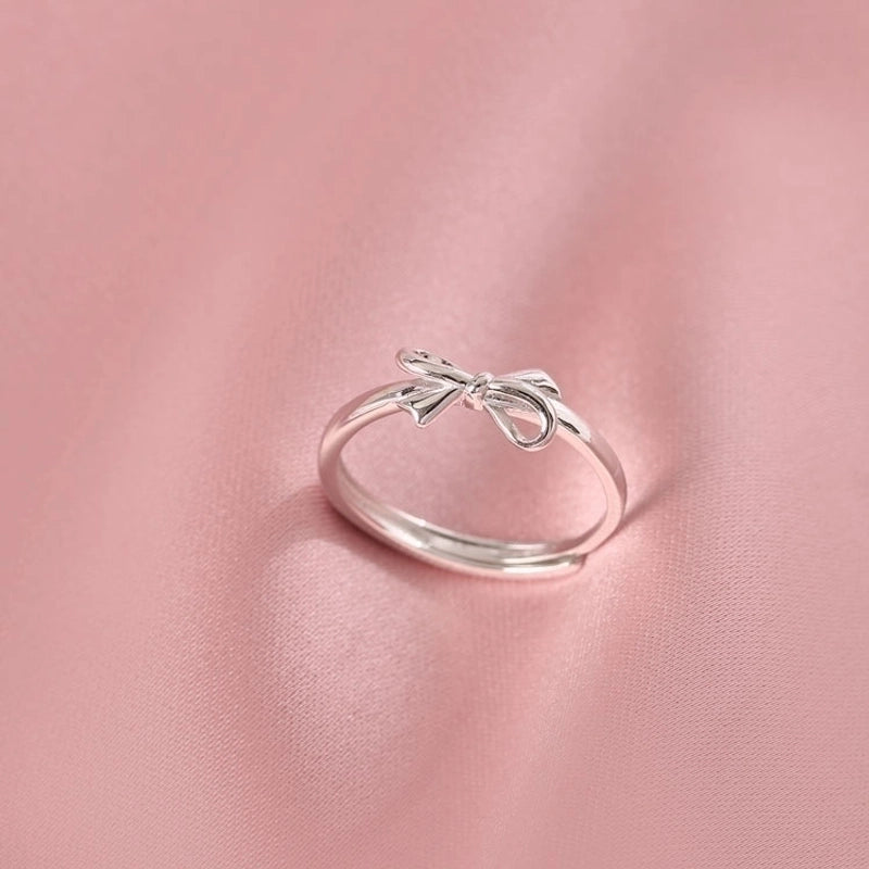 925 Sterling Silver Bow Knot Open Rings