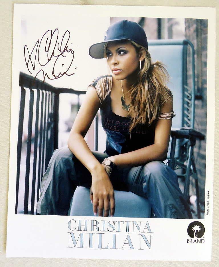 Original CHRISTINA MILIAN Autographed Signed Island Records Press Photo Poster painting RARE