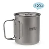 Lixada Outdoor Titanium Cup Mug Pots Tableware Camping Cup Picnic Water Cup Mug of Coffee Tea with Lid 300/350/420/550/650/750ml