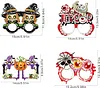 4PCS DIY Diamond Painting Halloween Glasses for Kids and Adults, Funny Crystal Rhinestone Art Eyewear Decoration for Halloween Party Favors, Photo Booth Props, No Lenses