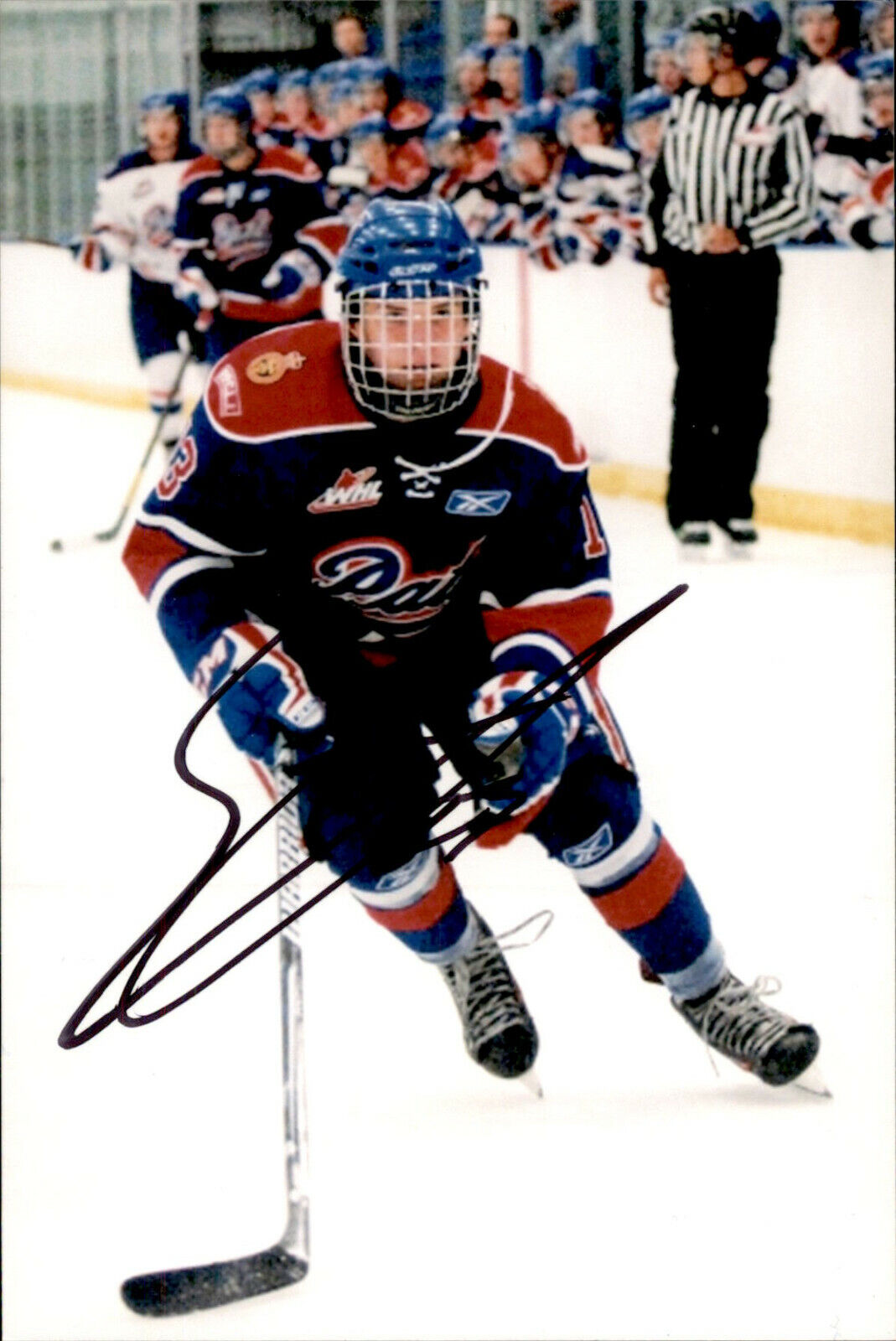 Sam Steel SIGNED 4x6 Photo Poster painting REGINA PATS / ANAHEIM DUCKS