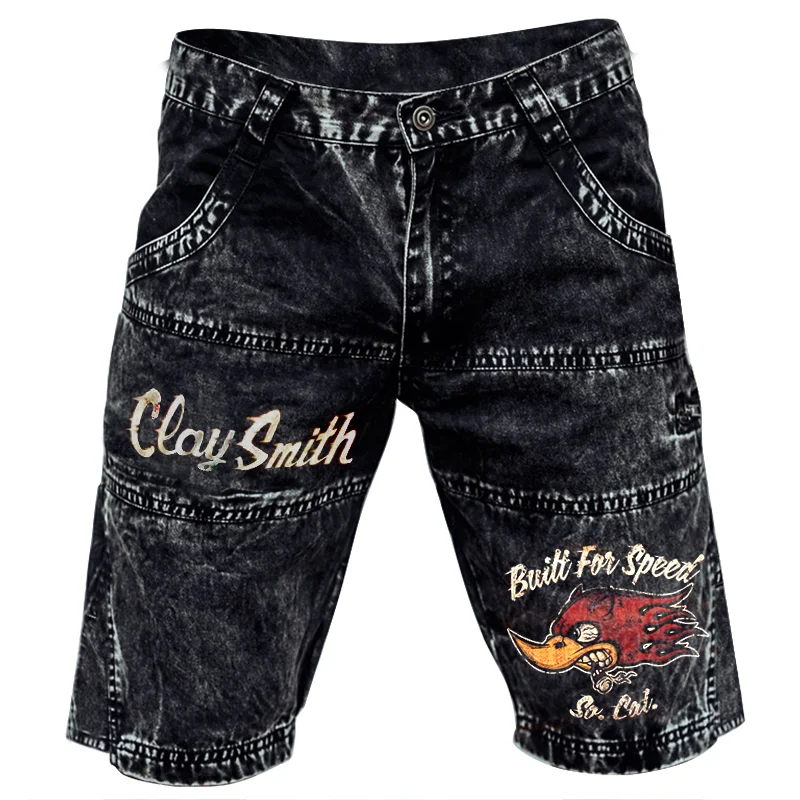 Mr Horsepower fashion retro short sleeve printed shorts / [viawink] /