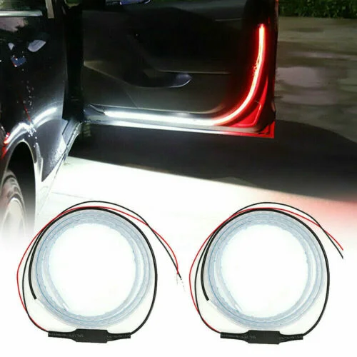 Dwukolorowe światła LED do drzwi samochodu podświetlają antykolizyjne listwy świetlne samochodu streamer światła dzienne dekoracyjne;