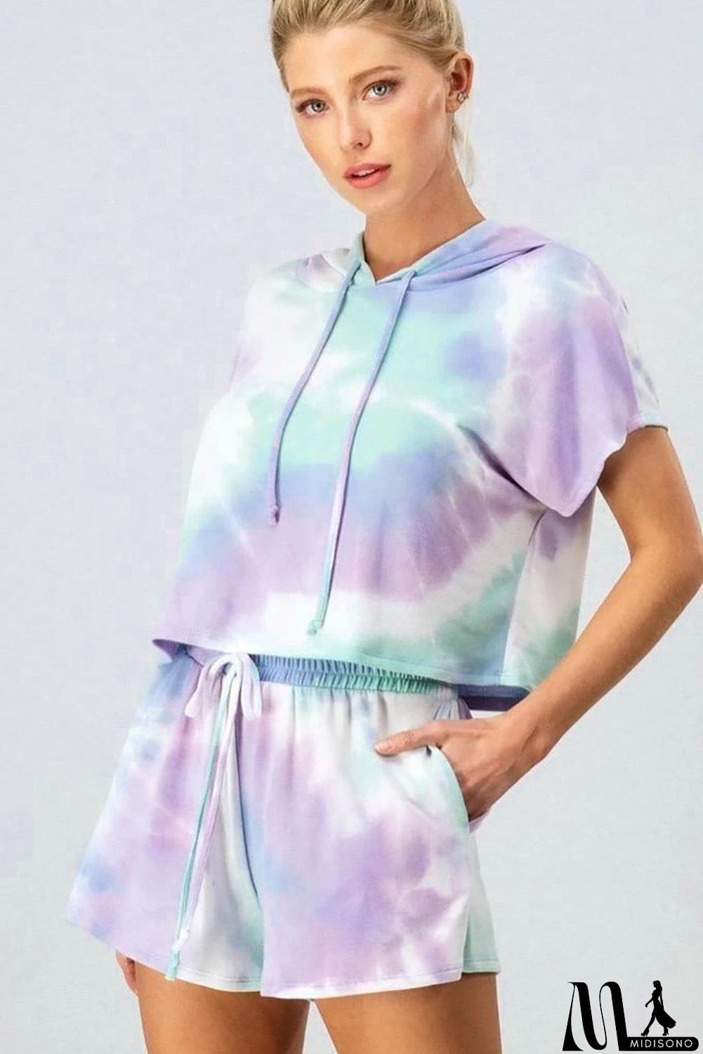 MidiSono - Purple Tie Dye Lounge Two-Piece Set