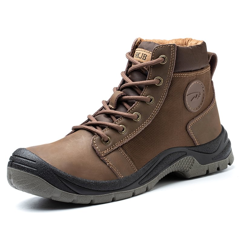 Men's Indestructible Steel Toe Safety Work Shoes/MTE-10M - Brown