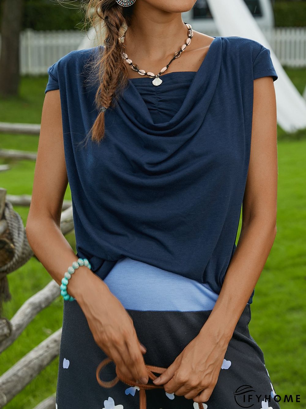 Plus Size Short Sleeve Crew Neck Casual Plain T-shirt | IFYHOME