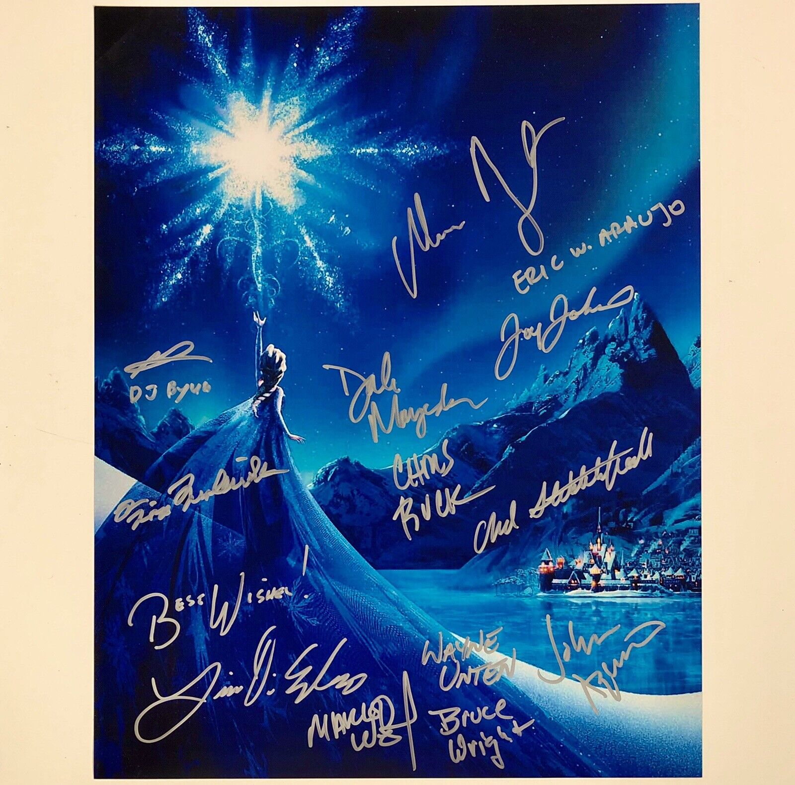 Disney’s Frozen cast (13) Signed 11x14 Photo Poster painting Chris Buck DiSalvo Wright 13 Autos