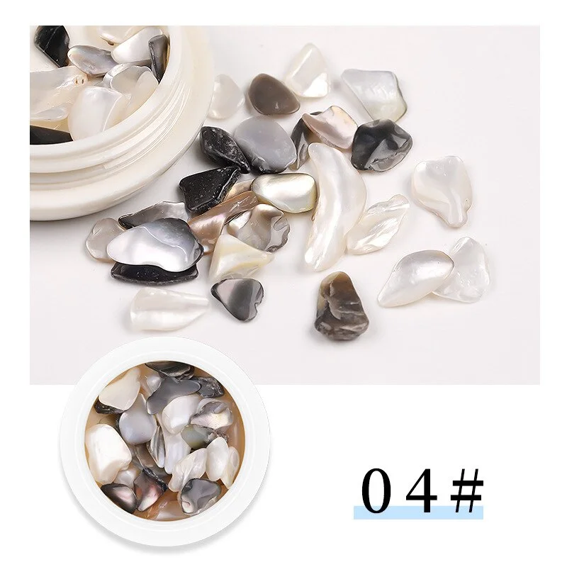 1box Black Color Nail Gems Fashion Shell Nail Stone Irregular Abalone Sequined Nail Decoration DIY Japanese Nail Art Design
