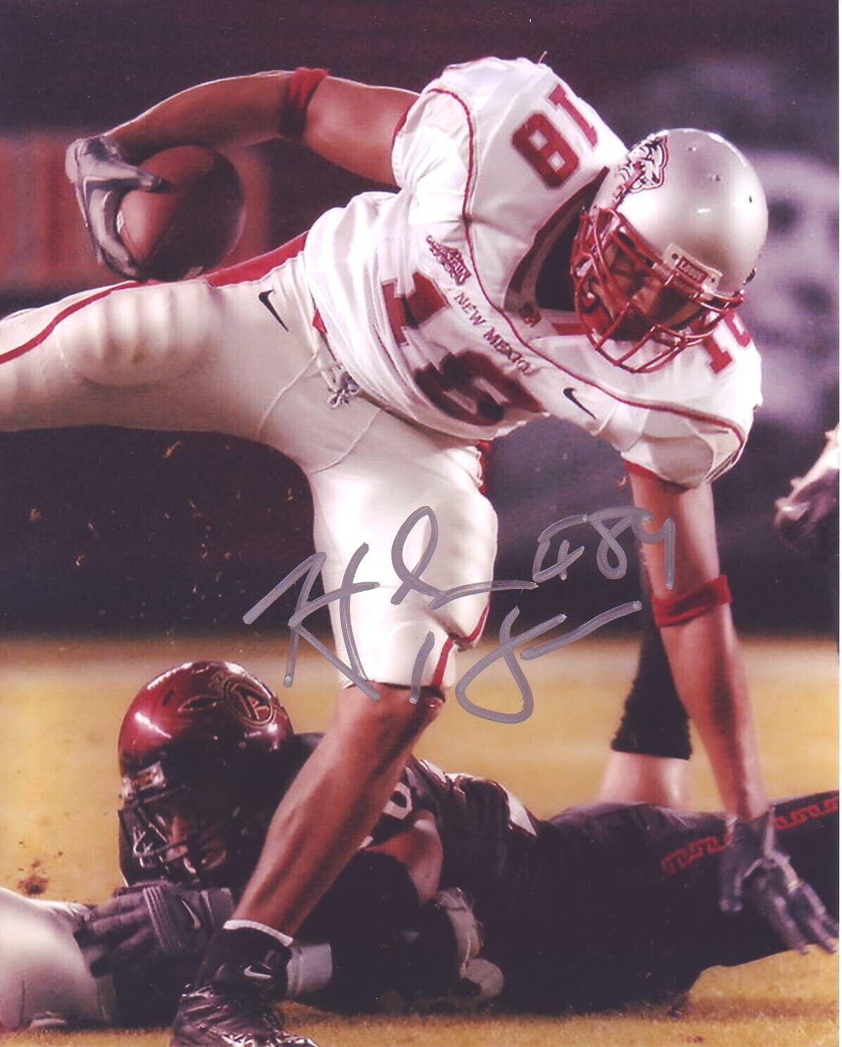 Hank Baskett New Mexico State #0 8x10 Signed Photo Poster painting w/ COA