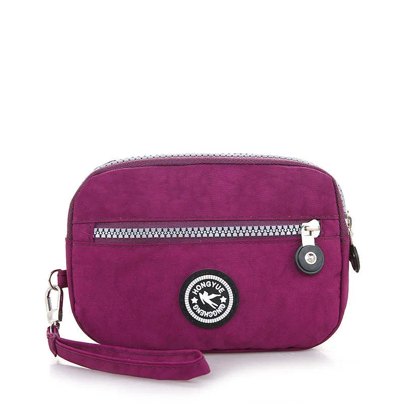 Women's Casual Solid Nylon Bags Multifunctional Zipper Wallet