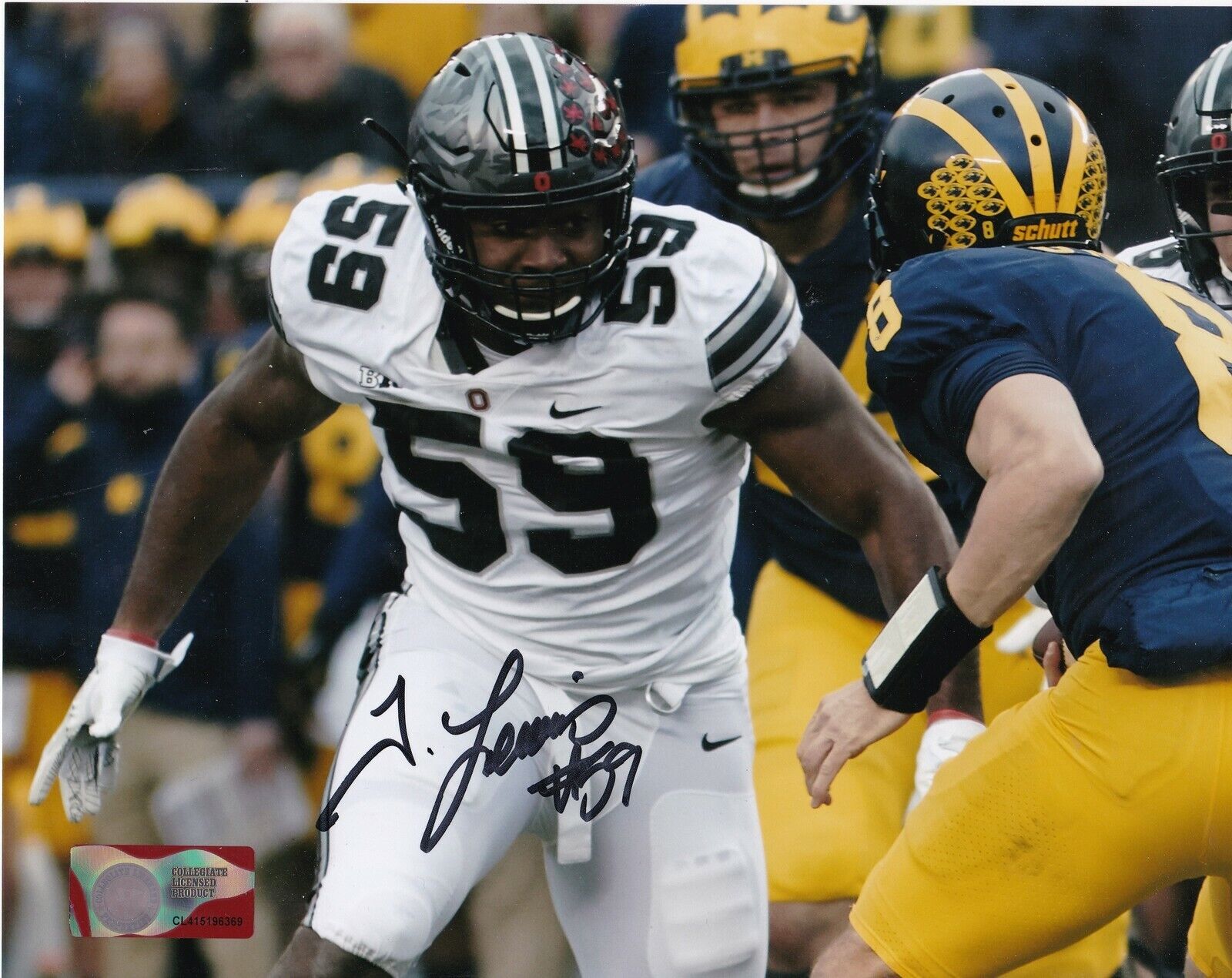 TYQUAN LEWIS OHIO STATE BUCKEYES ACTION SIGNED 8x10