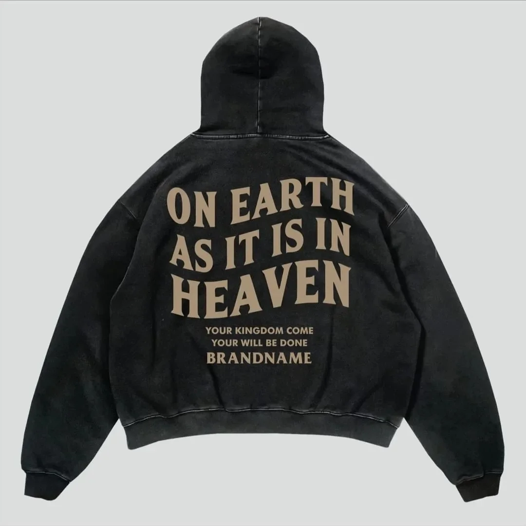 Zingj Cotton Top Y2K New Casual Loose Hoodies Street Harajuku Hip Hop Letter Print Pullover Unisex Punk Retro Hoodie Coat Men