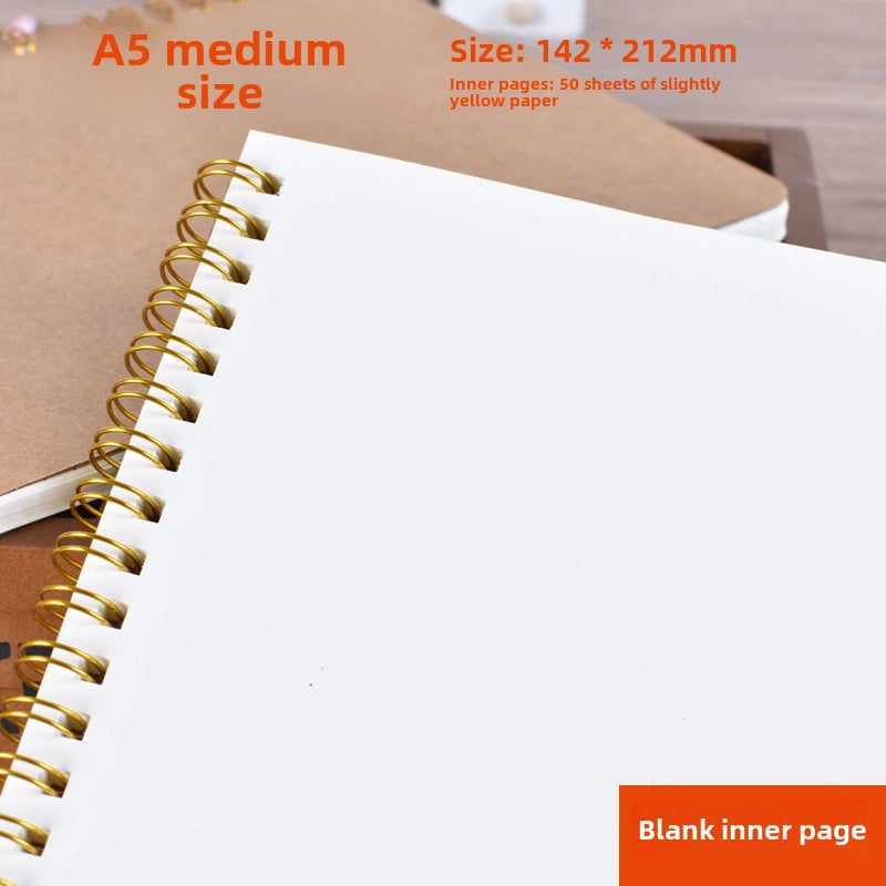 A5 Leather Covered Notebook Grid Patterned Dot Grid Diary Office Memo Student Practice Book Line Ring Bound Journal