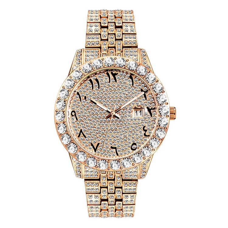 Iced Out Bling Rhinestone Watch Mens-VESSFUL