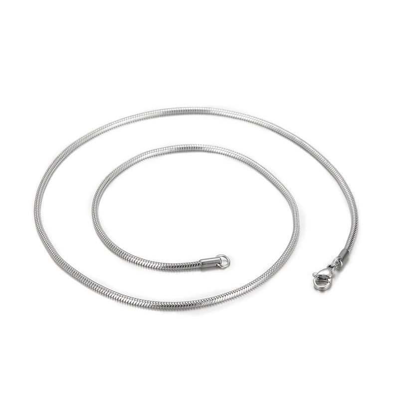 Jewelry Classic Style Solid Color Titanium Steel 18K Gold Plated Chain Necklace