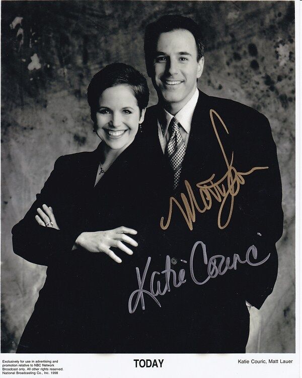 MATT LAUER and KATIE COURIC signed autographed THE TODAY SHOW 8x10 Photo Poster painting