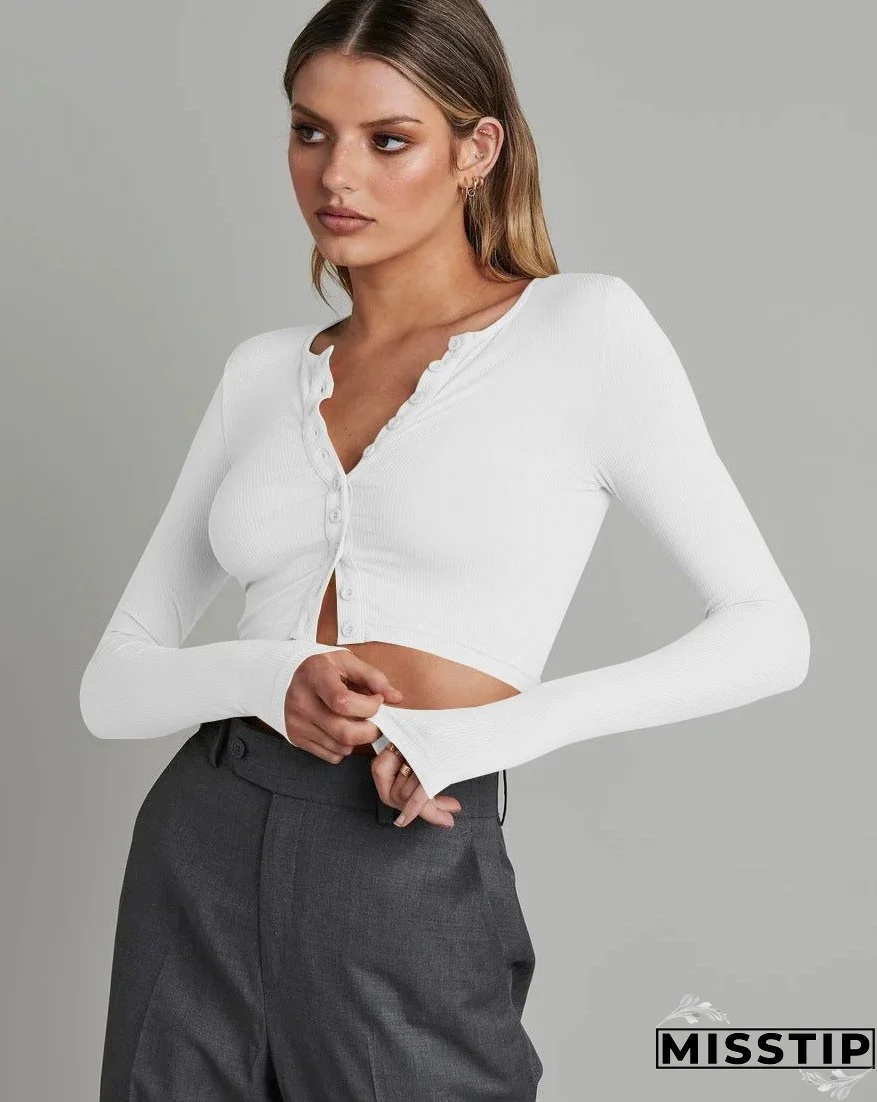 Women's Button Long-sleeved Knitted Autumn Fashion Wear Knitwear