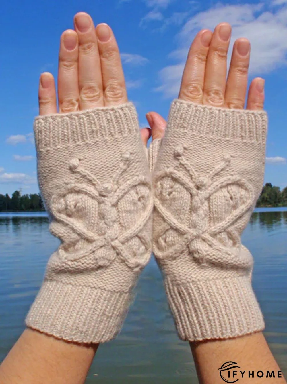 Butterfly Woolen Fingerless Gloves | IFYHOME