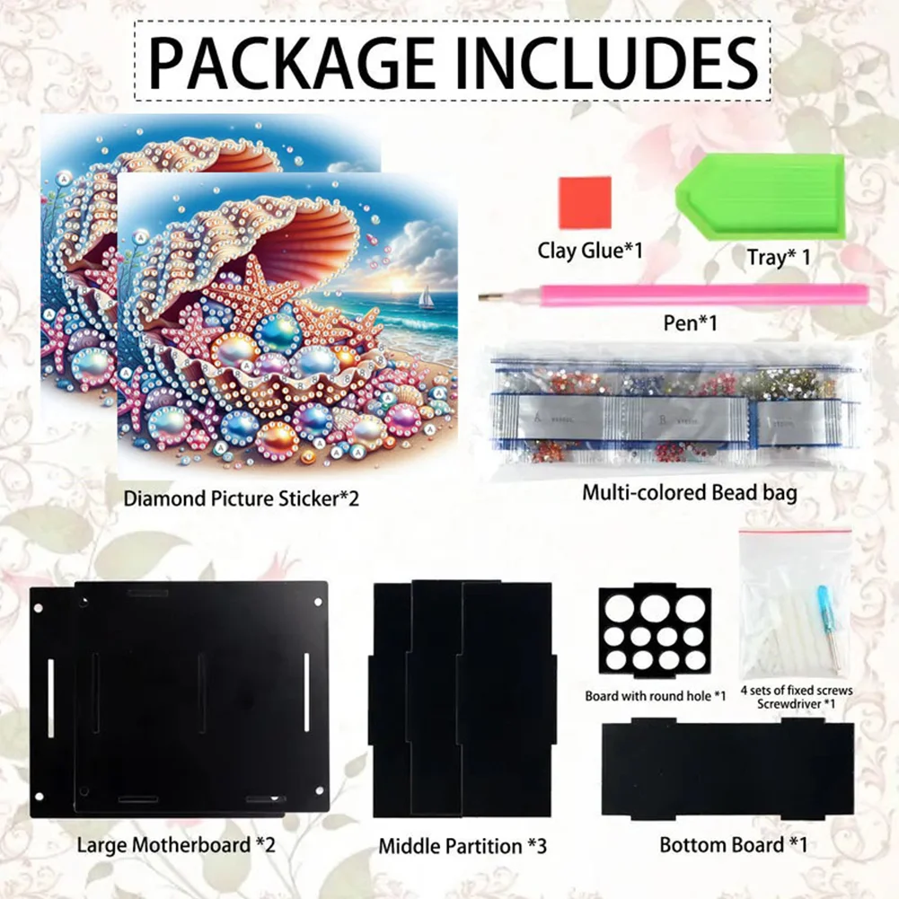 DIY Acrylic Seaside Special Shape Diamond Painting Pen Holder for Home Study