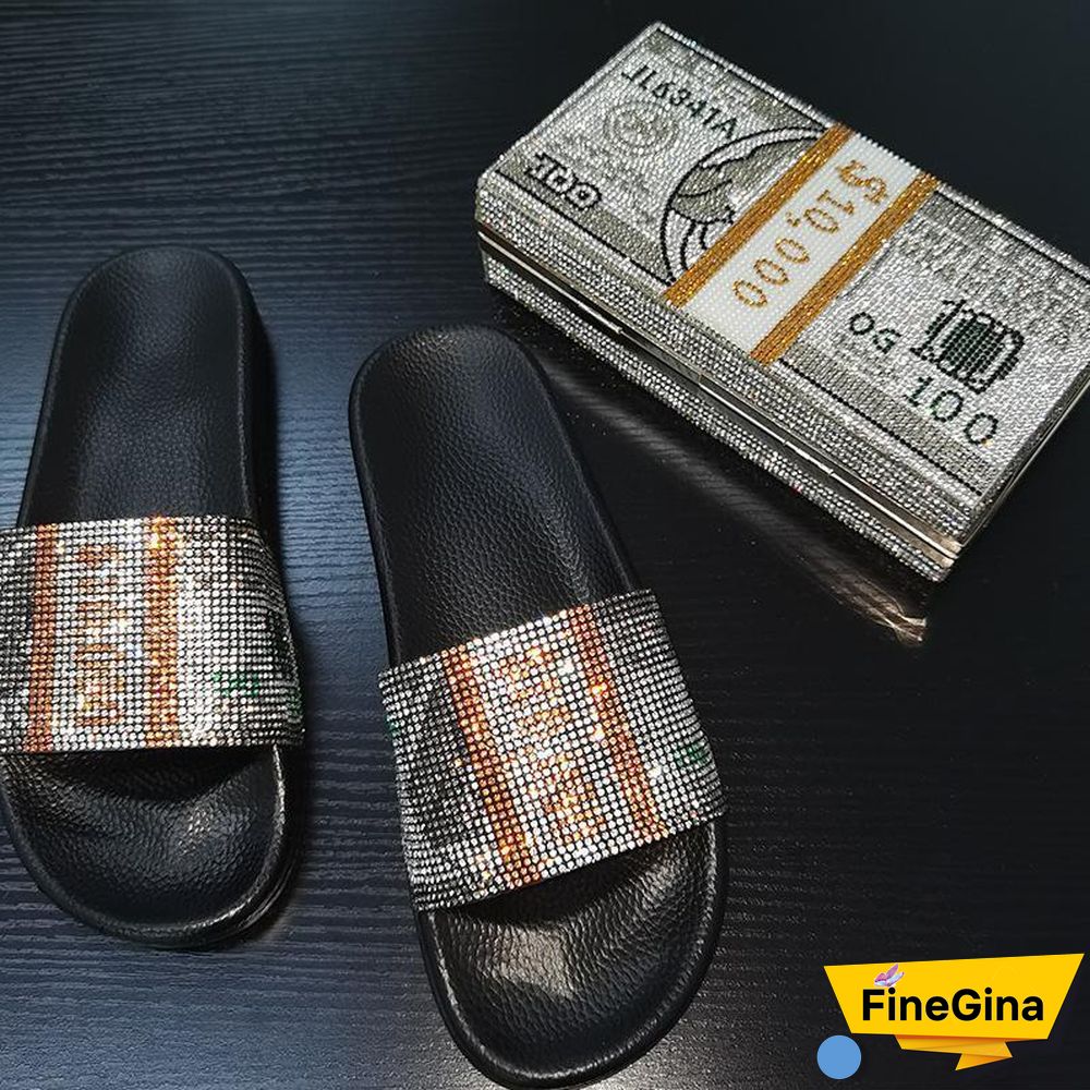 White/Black Women Go Out Shining Slipper