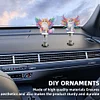 5Pcs Diamond Painting 2D Flat Angel Cat Shake Car Ornaments for Center Console