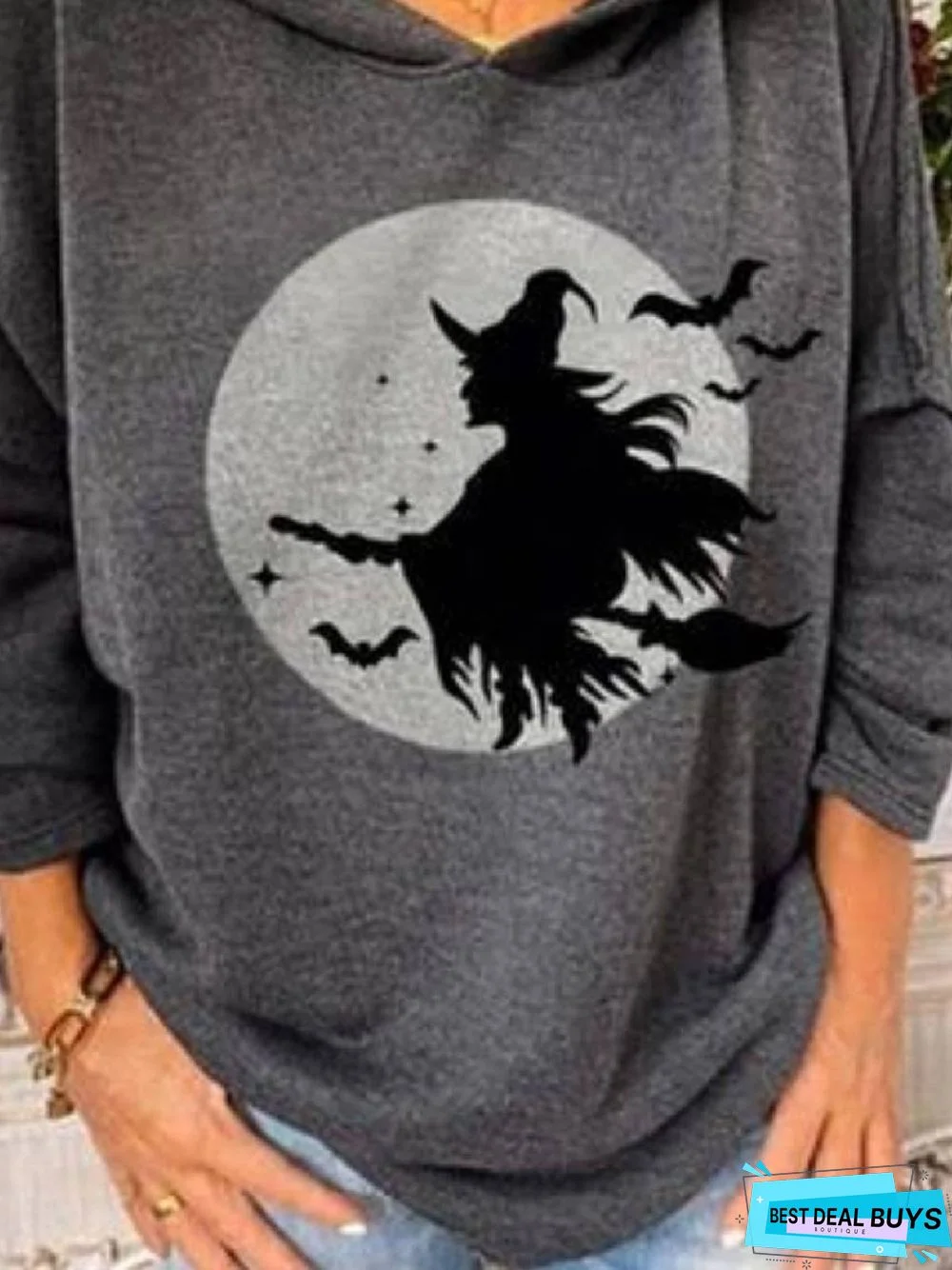 Casual Printed Hooded Sweatshirt