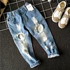 Kids Baby Boy Girl Jeans Hole Denim Pant Trousers Pants