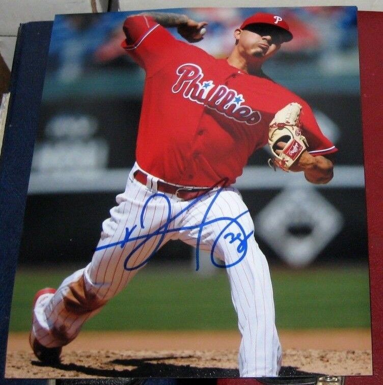 Vincent Velasquez Philadelphia Phillies SIGNED 8x10 Photo Poster painting COA Autographed MLB