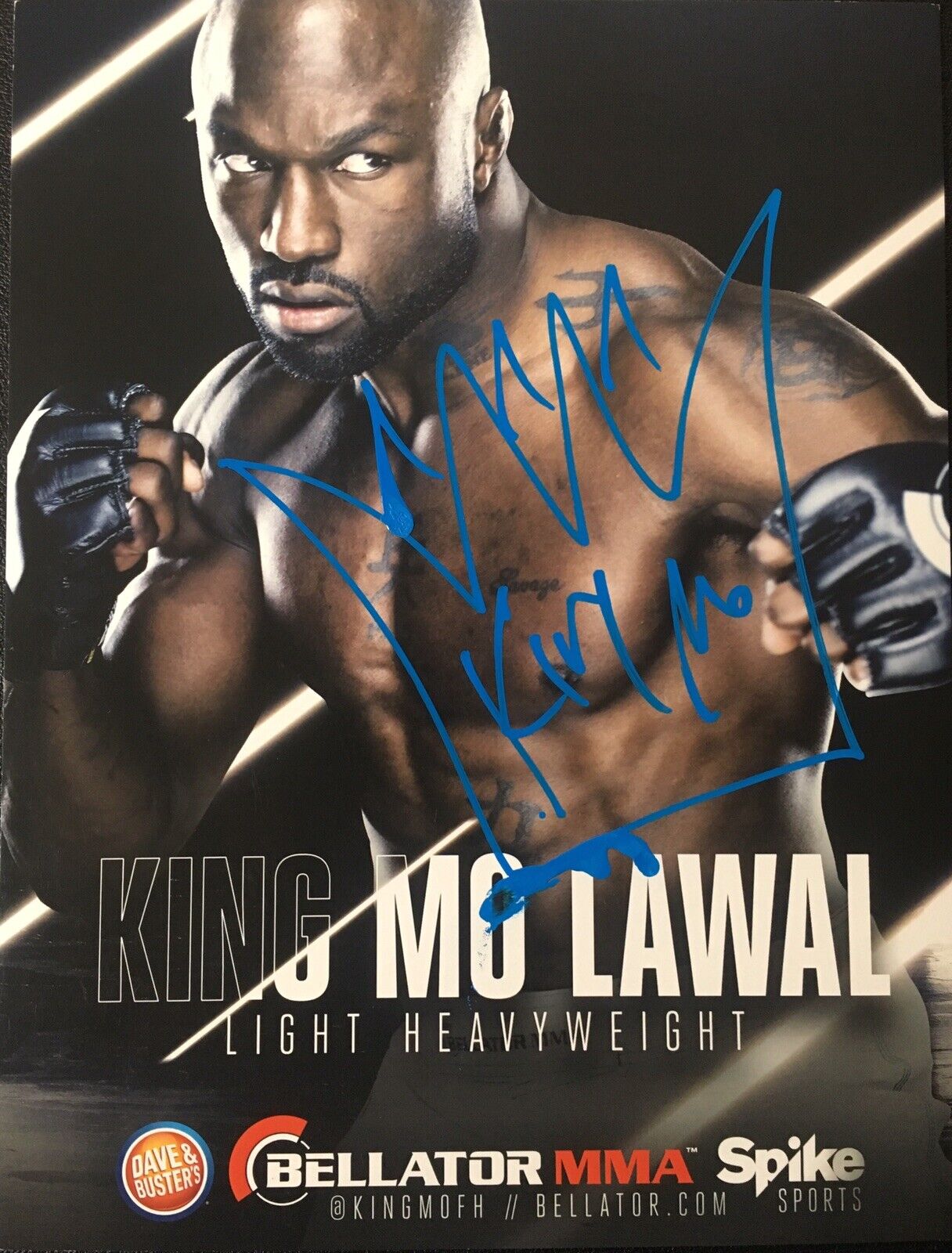 King Mo Lawal Signed 8x10 Promo Photo Poster painting UFC MMA autograph Cage Fighter