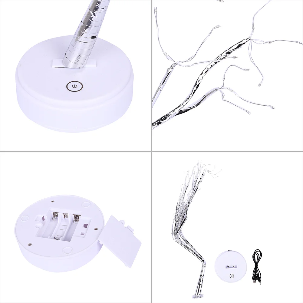 108 LED Touch Night Light Christmas Tree Copper Wire Fairy Lamp Cool White