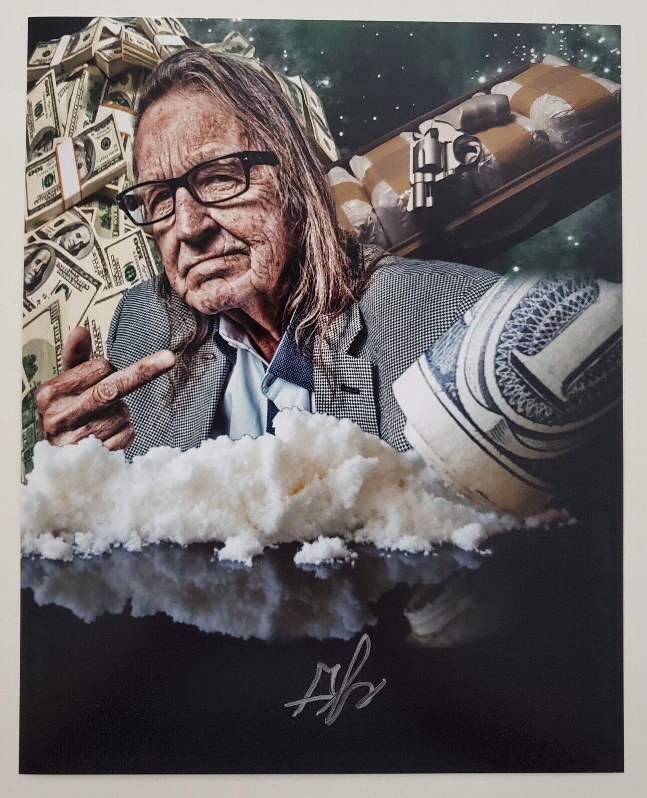 George Jung Signed 8x10 Photo Poster painting Blow Famous Drug Smuggler Boston LEGEND RAD