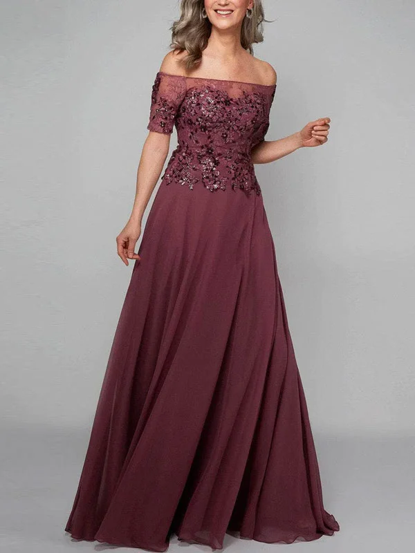 Chiffon one-shoulder designer dress for women