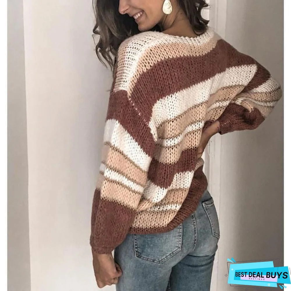 Color-Block Long Sleeve Sweater